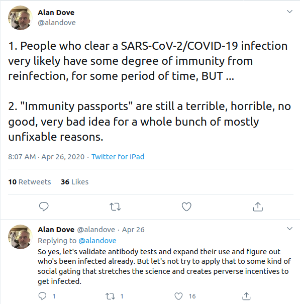 My original  hot take on immunity passports.
